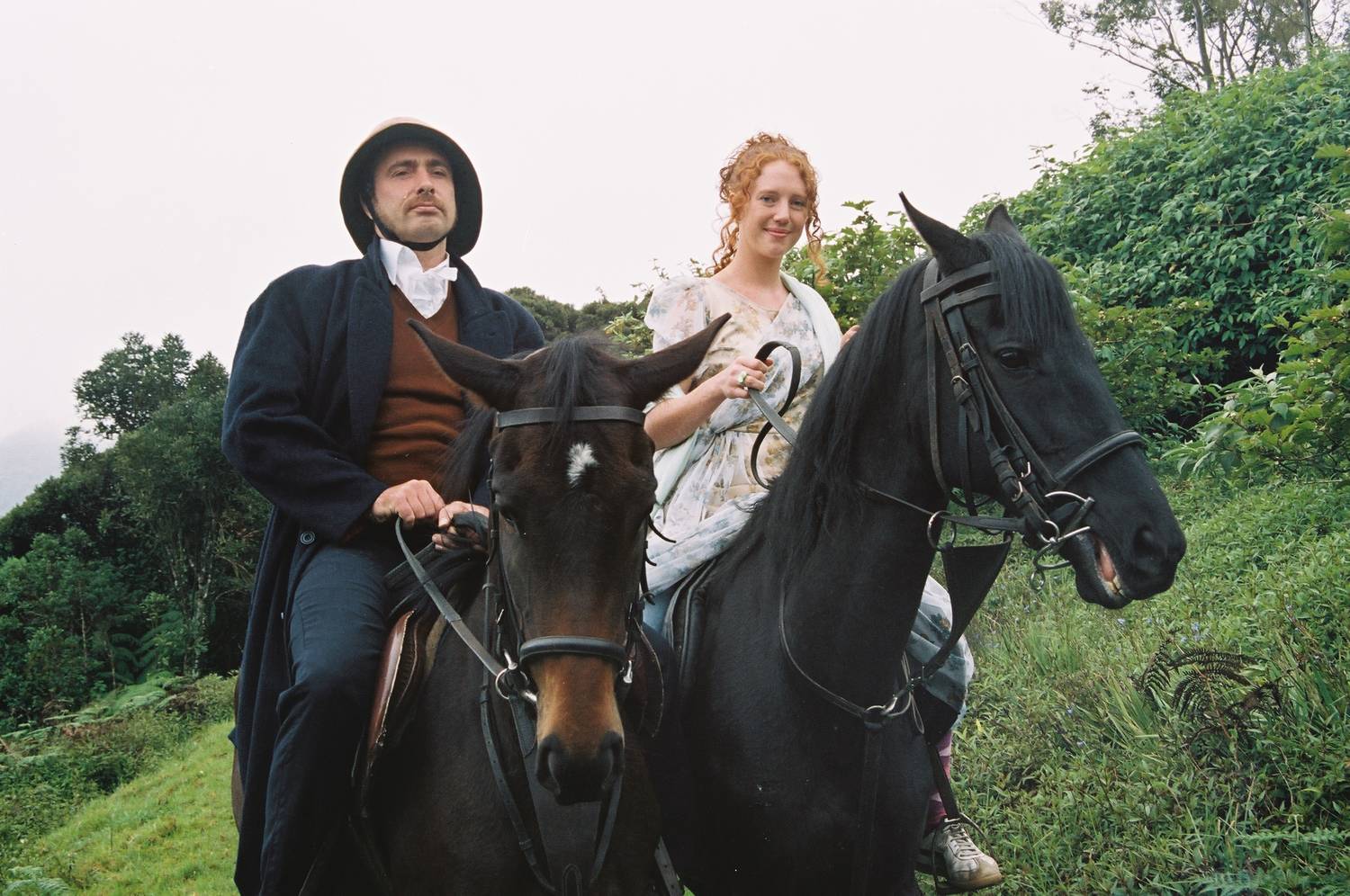 The British engineer and a woman on horseback in the hill country